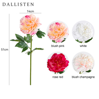 Tige de fleur de pivoine artificielle, toucher réaliste, matériau hydraté, fleur artificielle réaliste pour mariage, décoration de la maison, centre de table