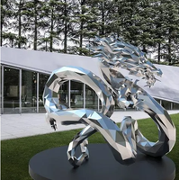 Statues d'animaux en métal modernes sur mesure, statue de dragon animée de style chinois pour jardin et parc