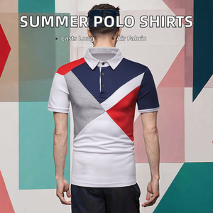 เสื้อโปโลชาย คอปก แขนสั้น สีบล็อก พิมพ์ลายแบบซับลิเมชั่น ติดกระดุม  สำหรับใส่หน้าร้อน ขายส่ง รับผลิตตามสั่ง พิมพ์โลโก้ ปี 2026 - Product Image 3