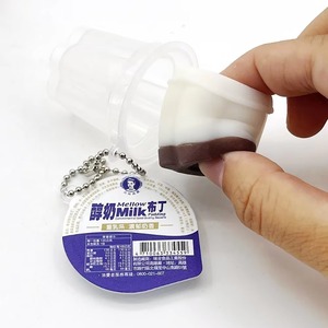 Dessert themed Pudding <b>Keychain</b> Simulation Jelly Key Ring Squishy Slow Rebound Pudding Bag Charm Pendant - Product Image 1
