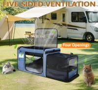 PAIPET Transporteur pour chat extra large extensible avec bac à litière, panier de voyage souple pliable pour 2 chats, idéal pour les déplacements en voiture