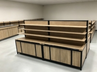 Étagère de rangement multi-niveaux personnalisée, double face, en bois, pour supermarché et magasin de détail