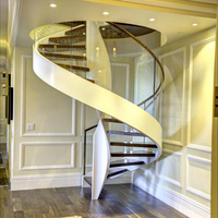 Marche d'escalier antiques en fer forgé, en forme de spirale, plastique bois, avec balancier en verre, populaire