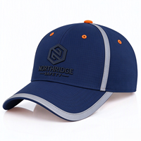Casquette de sécurité réfléchissante personnalisée en sergé 6 panneaux, haute visibilité, orange fluorescent, imperméable, vêtements de travail, logo d'entreprise, vente en gros B2B