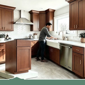 Framed Cherry Shaker <b>Kitchen</b> Base Cabinet | Bulk <b>Kitchen</b> Cabinets For Construction Projects | Wooden Cabinet Custom Available - Product Image 1