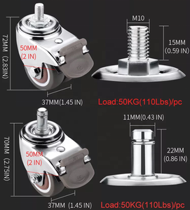 <span class=keywords><strong>2</strong></span> Zoll Eisen-Drehrollen mit Kugellager für Bürostuhl, Computer, Gaming, Medizinische Werkbank, 70kg Tragfähigkeit, 3 Jahre Garantie - Product Image 6