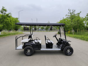 Voiture électrique <span class=keywords><strong>de</strong></span> tourisme 6 places avec auvent ouvert et <span class=keywords><strong>pneus</strong></span> tout-terrain pour les visites <span class=keywords><strong>de</strong></span> parcs d'attractions - Product Image 4