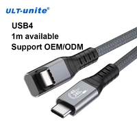Cable de Datos USB-C ULT-unite de 40 Gbps, Transferencia de Datos de 240 W, USB4, Ángulo Recto de 90 Grados, Carga Rápida de 5 A