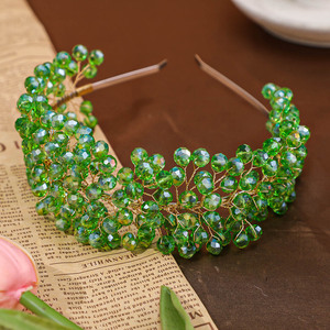 ROMANTIC Luxury Handmade Beaded Hair Band <strong>Navy</strong> Blue Crystal Stone Party Hair Accessories Elegant Engagement <strong>Headband</strong> - Product Image 4