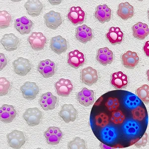 9MM Sunlight Color-Changing Pet Cat Claws Nail Art Charms Luminous Kawaii Nail Supplies Accessories Manicure Rhinestone