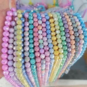 Cuentas Redondas de Vidrio de Porcelana Teñidas con Agua de 8mm, Accesorios para Pulseras DIY, Coloridas, Estilo Helado Mocha Pujiang - Product Image 4