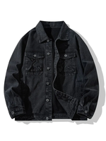 Veste en jean slim brodée sur mesure pour homme, coupe-vent, patchwork, décontractée, en coton/polyester, vente en gros, OEM, haute qualité