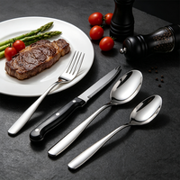 Ensembles de couverts en acier inoxydable en gros : couteaux à steak, fourchettes, cuillères, fourchettes à dessert, cuillères à dessert pour restaurants, mariages, hôtels