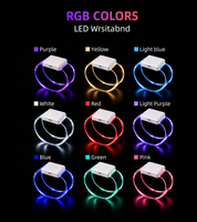Bracelets LED personnalisables avec logo, rechargeables, télécommandés, à chargement magnétique et en ABS/TPU pour fêtes