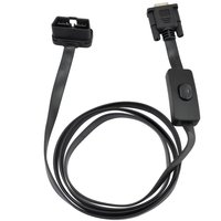 Codo de fideos ultrafino tipo coche OBD OBD2 macho a DB9 Cable plano con interruptor