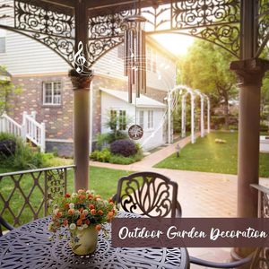 Carillons éoliens commémoratifs : 6 tubes en alliage d'aluminium et crochets pour la décoration extérieure de la maison, carillons éoliens de jardin et d'extérieur - Product Image 4