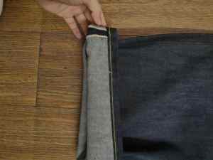 Custom Raw Selvedge Denim Jeans 17oz Deep Indigo Tapered Cut Color Fade <strong>Jeggings</strong> Raw Kain Man Denim Fabric YARN DYED - Product Image 2