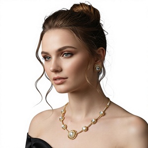 Gold Plated Kundan Necklace <b>Set</b> Sabyasachi Style <b>Bridal</b> <b>Jewelry</b> <b>Set</b> Traditional Necklace Earrings Bollywood Ethnic Wedding - Product Image 1