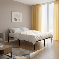 Lit double en fer traditionnel, tailles personnalisables, cadre stable et résistant, 2 mètres, idéal pour maison de location, installation simple