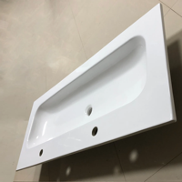 Lavabo double vasque à bord fin, de luxe, pour meuble de salle de bain, pour cabine publique, pour hôtel, coloré, artisanal