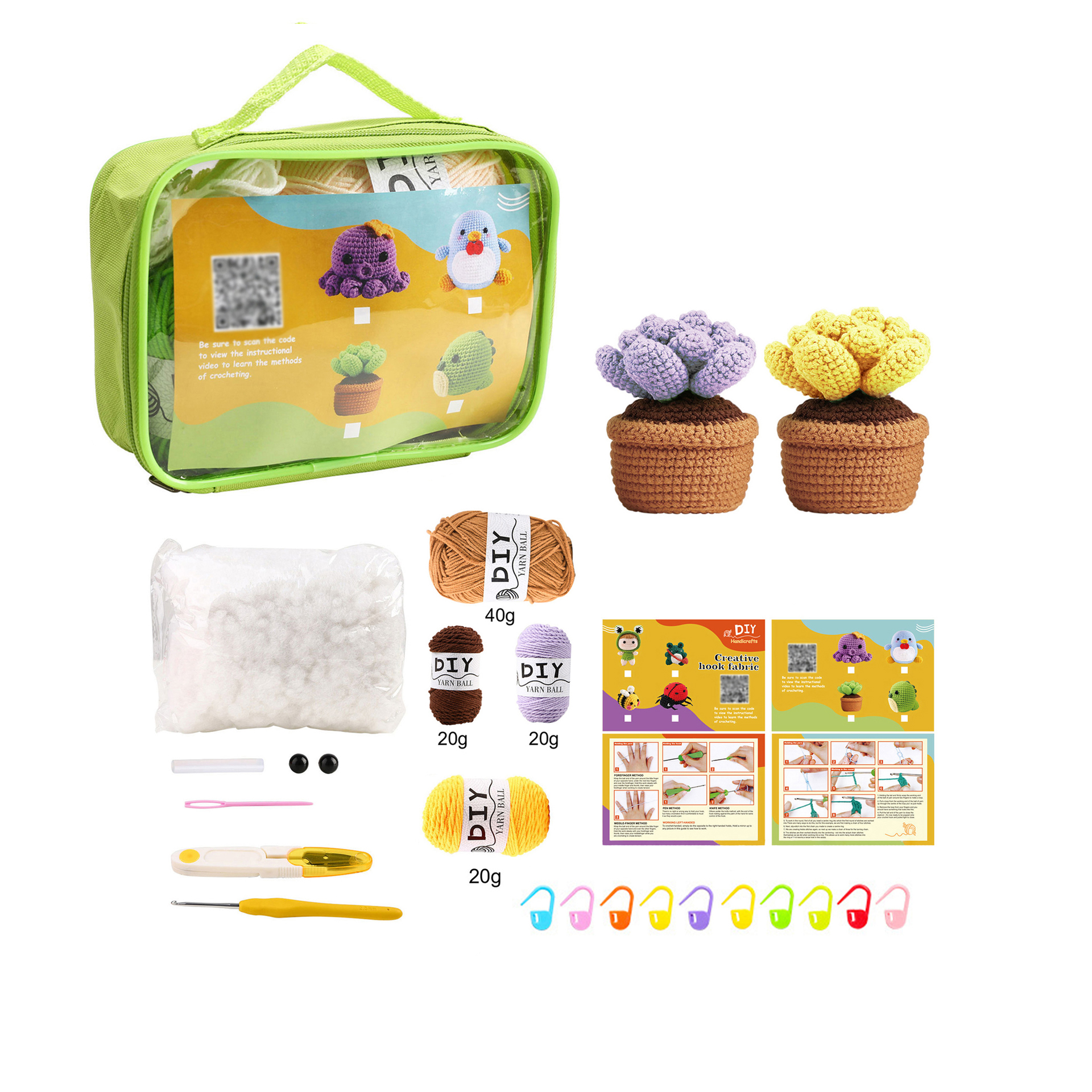 Violet succulent + jaune succulent