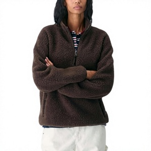 Womens Breathable 100% Polyester <b>Fleece</b> Pullover Fuzzy Sherpa Jacket Mock Neck Sweatshirt 280 GSM Thick Fall Winter Cold - Product Image 4