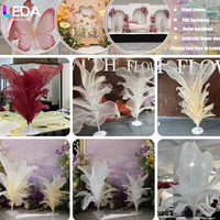 LEDA Luxe Organza Reuzeninstallatie Bruiloft Achtergronddecoratie Handgemaakte Grote Schaal Staande Bloemen Kunstinstallatie voor Bruiloften