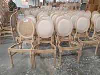 Chaise Louis à dossier rond en résine PP massif, style français, en tissu superposé, pour événements de mariage, vente en gros, location pour fêtes, chaise d'hôtel - Meilleures ventes