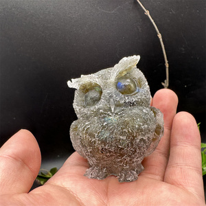 Figurine de hibou en cristal en résine, état de la sculpture à la main en Quartz mélangé directement à l'usine - Product Image 4
