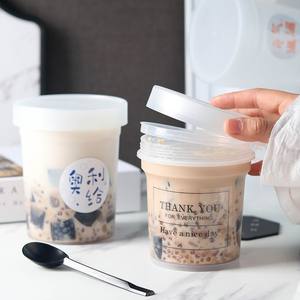 Pot en plastique PP jetable, anti-fuite, à paroi simple, de qualité alimentaire, pour gelée de <span class=keywords><strong>herbe</strong></span> brûlée, poudre de fruits glacée, boules de taro et soupe sucrée - Product Image 3