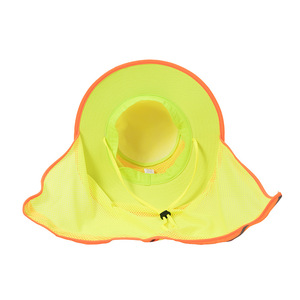 Chapeau de soleil réfléchissant haute visibilité avec protège-nuque, chapeau de travail de sécurité à large bord, casquette respirante pour hommes et femmes ouvriers - Product Image 3