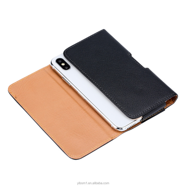 Universal Leather Phone Holster with Belt Clip Flip Cell Phone Pouch S23 Plus Protective Smartphone Sheath with Durable Clip