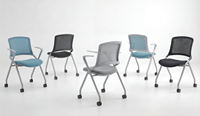 Chaise de conférence ergonomique moderne à dossier haut en maille pliable pour la maison, le bureau, l'école, l'hôpital