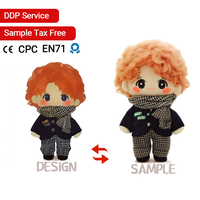 Adorables poupées en peluche Kpop faites à la main de 20 cm, personnalisées, super douces, avec rembourrage en coton PP et doublure en maille, faible MOQ
