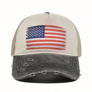 Casquettes de baseball unisexes en coton délavé avec logo imprimé en relief drapeau américain, en stock, tissu courant, toutes saisons - Product Image 6
