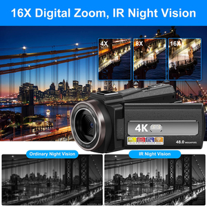 OEM 4K 48MP หน้าจอสัมผัสแบบ Capacitive ขนาด 3.0 นิ้ว รองรับ HDM 16x Digital DV 4K HDV-254KM ความละเอียดวิดีโอสูงสุด 4K 60FPS Interpolati - Product Image 3