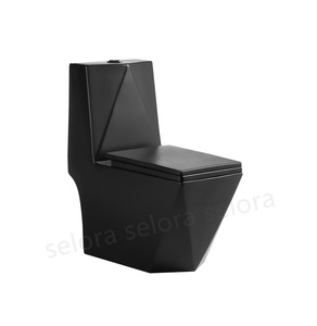 WC in Ceramica Monoblocco con Scarico a <span class=keywords><strong>Pavimento</strong></span> e Sifone, Forma Diamantata, <span class=keywords><strong>per</strong></span> Bagno - Product Image 4