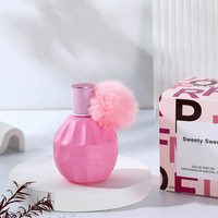 Parfum en flacon pompon rose 30 ml, parfum léger longue durée, senteur florale douce, eau de parfum pour femmes