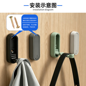 Concealed Folding Wall Hook Zinc Alloy Rust Resistant For Entryway <b>Wardrobe</b> Door Mounting - Product Image 4