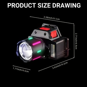 Linterna Frontal LED BaiFeng de Aleación de Aluminio con Batería Recargable, Luz para Pesca y Camping al Aire Libre, Color RGB No.0020 - Product Image 2