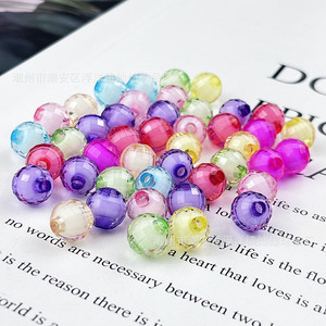 Acrylic Round <b>Beads</b> Mixed Colors 96pcs For Bracelet Making DIY Jewelry Craft Materials - Product Image 2