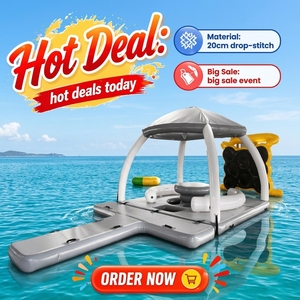 Plataforma Flotante Inflable para <span class=keywords><strong>Piscina</strong></span> o Playa, Marca NOVA, Diseño Personalizado de Fábrica, con Techo de PVC - Product Image 1