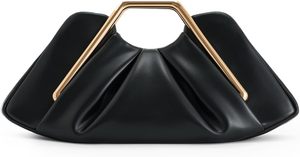 Borsa da Sera Plissettata in PU per Donna, Produzione Diretta, con Manico in Metallo, Ideale per Matrimoni - Product Image 1