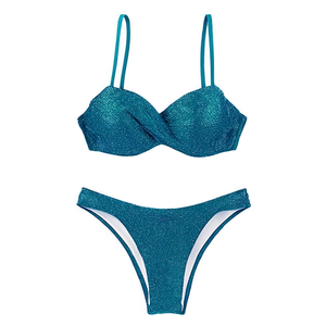 Set bikini da donna Buonic Teal Sparkle 42 44 46 48 Costumi da bagno Abbigliamento da spiaggia - Product Image 2
