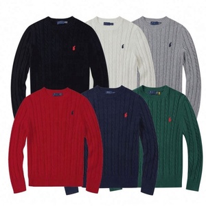 Suéter <span class=keywords><strong>Polo</strong></span> RL Personalizado para Hombre, Casual, de Lana y Algodón, Cuello Redondo, Tejido de Cable, Fabricante Laurenes, Suéteres de Punto para Hombre Ralphes - Product Image 1