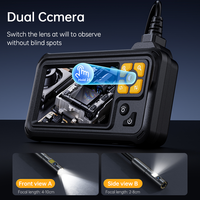 Endoscope industriel à double objectif KERUI, écran IPS 4,3 pouces, 1080P, caméra d'inspection de pipeline automatique, câble rigide fixe, boroscope IP67, 2000 mAh