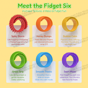 สายรัดข้อมือซิลิโคนแบบมีหนาม ของเล่นเสริมพัฒนาการสัมผัสสมัยใหม่ สำหรับเด็กและผู้ใหญ่ ของชำร่วยงานปาร์ตี้ - Product Image 5