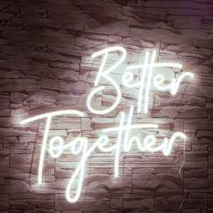 <span class=keywords><strong>Mieux</strong></span> <span class=keywords><strong>ensemble</strong></span> acrylique lumière pour la motivation mots de tous les jours décoration murale salon Bar mariage événement signe cadeau - Product Image 2