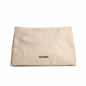 Bolsa de Cosméticos de Viaje ROOTSMEN, Color Blanco Hueso, Lujosa, Moderna, Plana, Duradera, Gran Capacidad, Diseño Personalizado, Cierre Abierto, Lona de PU - Product Image 6