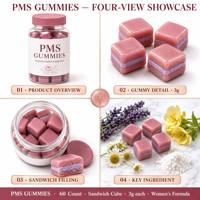 Gummies de soutien PMS, bonbons à mâcher pour le confort menstruel des femmes, bonbons mous pour l'équilibre hormonal quotidien féminin